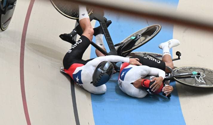 22-10-2025 World Championships Elite Track; Giornata 01; 2025, Cile; Castillo, Illanes, Roberto; Palacios Rojas, Camilo; Vergara Garcia, Nicolas; Santiago Del Cile - Velodromo Penalolen; 