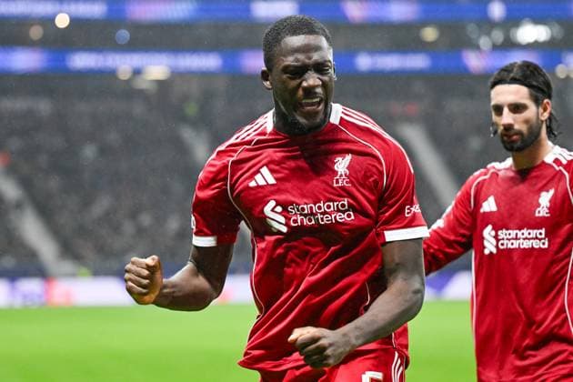 Ibrahima Konate (FC Liverpool, 05) bejubelt das Tor zum 1:3, GER, Eintracht Frankfurt vs FC Liverpool, Fussball, UEFA Champions League, Ligaphase, 3. Spieltag, Spielzeit 2025 2026, 22.10.2025. GER, Eintracht Frankfurt vs FC Liverpool, Fussball, UEFA Champions League, Ligaphase, 3. Spieltag, Spielzeit 2025 2026, 22.10.2025. Frankfurt am Main Copyright: xEibner-Pressefoto FlorianxWiegandx EP_FWD