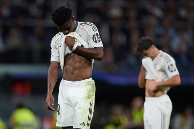 Aurelien Tchouameni (Real Madrid CF) gestures during the UEFA Champions League 2025 26 League Phase MD3 match between Real Madrid C.F. v Juventus at Estadio Santiago Bernabeu on October 22, 2025 in Madrid, Spain. (Photo by Manu Reino DeFodi Images) Aurelien Tchouameni Real Madrid CF gestures during the UEFA Champions League 2025 26 League Phase MD3 match between Real Madrid C F v Juventus at Estadio Santiago Bernabeu on October 22, 2025 in Madrid, Spain Photo by Manu Reino DeFodi Images