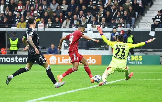 Cody Gakpo of Liverpool scores his sides fourth goal Eintracht Frankfurt v Liverpool, UEFA Champions League, Group Stage, Football, Deutsche Bank Park, Frankfurt, Germany - 22 Oct 2025Frankfurt Deutsche Bank Park Germany EDITORIAL USE ONLY No use with unauthorised audio, video, data, fixture lists, club league logos or live services. Online in-match use limited to 120 images, no video emulation. No use in betting, games or single club league player publications.  Copyright: xMichaelxZemanek Shutterstockx 15558828at