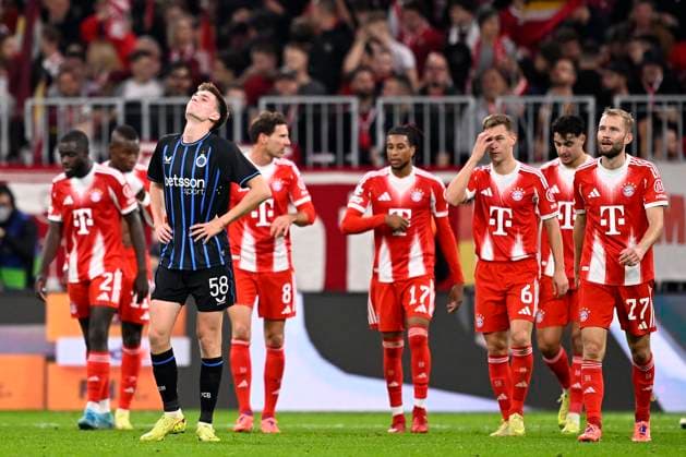 Bayern Munchen v Club Brugge - UEFA Champions League MUNICH, GERMANY - OCTOBER 22 : Spileers Jorne defender of Club Brugge looks dejected after Bayern Munchen scored the 4-0 goal during the UEFA Champions League 2025 26 League Phase MD3 match between Bayern Munchen and Club Brugge on October 22, 2025 in Munich, Germany, 22 10 2025 Munich Germany  Copyright: xTomasxSiskx