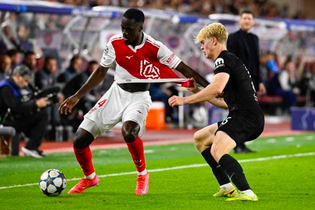 FOOTBALL : AS Monaco VS Tottenham Hotspur FC - UEFA Champions League - 22 10 2025 Jordan Teze (ASM) Lucas Bergvall (TOT) - Champions League match between AS Monaco and Tottenham Hotspur FC on October 22, 2025 at the Louis II Stadium in Monaco. MonacoMonaco  Copyright: xWilliamxCannarellax