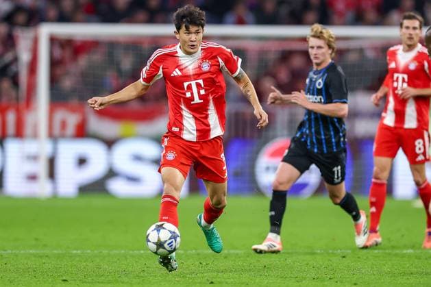 22.10.2025, Fußball, UEFA Champions League, FC Bayern München - Club Brügge, Allianz Arena, Saison 2025 2026: Min-jae Kim (FC Bayern Muenchen 03) Regulations prohibit any use of photographs as image sequences and or quasi-video. Bayern Deutschland