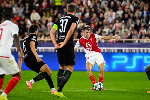 FOOTBALL : AS Monaco VS Tottenham Hotspur FC - UEFA Champions League - 22 10 2025 Aleksandr Golovin (ASM) - Champions League match between AS Monaco and Tottenham Hotspur FC on October 22, 2025 at the Louis II Stadium in Monaco. MonacoMonaco  Copyright: xWilliamxCannarellax