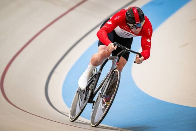 DODYK Ryan, RORKE Tyler, HEDGCOCK James: UCI Track cycling, Rad, Radsport, Bahnrad, Bahn World Championships 2025 DODYK Ryan - RORKE Tyler - HEDGCOCK James ( CAN ) Canada Querformat - quer - horizontal - Landscape - Event Veranstaltung: UCI Track Cycling World Championships 2025 - Category Kategorie: Cycling - Track Cycling World Championships - Elite men - Location Ort: South America Chile - Santiago de Chile - Velodromo Parque Penalolen Instituto - Discipline: Team Sprint - Distance: ... m - Date Datum: 22.10.2025 Wednesday Day 1 -