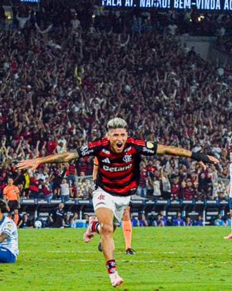 match between flamengo and racing for the semifinal of the 2025 libertadores rio de janeiro (rj), 10 22 2025 - libertadores brazil flamengo rj - player carrascal celebrates his goal during the match between flamengo and racing, valid for the semifinal of the libertadores 2025 held at the maracana stadium in the city of rio de janeiro, this wednesday, october 22, 2025. (Foto: Gabby Costa Thenews2 imago images) SPO  Copyright: xGabbyxCostax