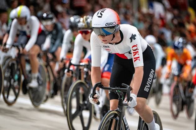 LEU Lorena: UCI Track cycling, Rad, Radsport, Bahnrad, Bahn World Championships 2025 LEU Lorena ( SUI ) Switzerland Querformat - quer - horizontal - Landscape - Event Veranstaltung: UCI Track Cycling World Championships 2025 - Category Kategorie: Cycling - Track Cycling World Championships - Elite Women - Location Ort: South America Chile - Santiago de Chile - Velodromo Parque Penalolen Instituto - Discipline: Scratch - Distance: 10 km - Date Datum: 22.10.2025 Wednesday Day 1 -