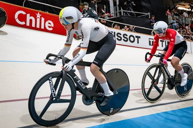 REIßNER Lena Charlotte: UCI Track cycling, Rad, Radsport, Bahnrad, Bahn World Championships 2025 REIßNER Lena Charlotte ( GER ) Germany Querformat - quer - horizontal - Landscape - Event Veranstaltung: UCI Track Cycling World Championships 2025 - Category Kategorie: Cycling - Track Cycling World Championships - Elite Women - Location Ort: South America Chile - Santiago de Chile - Velodromo Parque Penalolen Instituto - Discipline: Scratch - Distance: 10 km - Date Datum: 22.10.2025 Wednesday Day 1 -