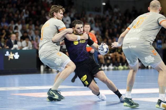 HANDBALL - CHAMPIONS LEAGUE - NANTES v AALBORG - 22 10 2025 Ayoub ABDI of HBC Nantes during the EHF Champions League, Group Phase, handball match between HBC Nantes and Aalborg Handbold on 22 October 2025 at H Arena in Nantes, France - Photo Julien Kammerer PsnewZ NantesFrance  Copyright: xJulienxKammererx