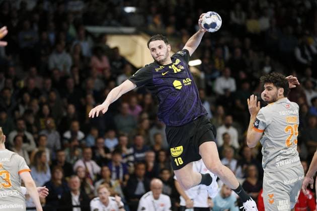 HANDBALL - CHAMPIONS LEAGUE - NANTES v AALBORG - 22 10 2025 Ayoub ABDI of HBC Nantes during the EHF Champions League, Group Phase, handball match between HBC Nantes and Aalborg Handbold on 22 October 2025 at H Arena in Nantes, France - Photo Julien Kammerer PsnewZ NantesFrance  Copyright: xJulienxKammererx