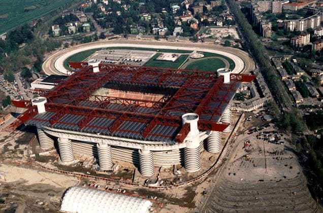 MILAN - **SPECIAL FEE** SAN SIRO MEAZZA STADIUM AND IPPODROMO DEL GALOPPO SPORTS FACILITY, AERIAL VIEW OF THE SAN SIRO AREA  Copyright: xAgenziaxFotogrammax xipa-agency.netx xAgenziaxFotogrammax IPA_Agency_IPA60571337