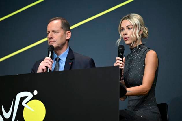 Presentation Tour de France 2026 PARIS, FRANCE - OCTOBER 23 : Prudhomme Christian (FRA) director of ASO and Rousse Marion (FRA) director of Tour de France Femmes picured during the presentation of the 2026 Tour de France for Men and Women at Palais des Congres de Paris on October 23, 2025 in Paris, France, 23 10 2025 Paris France  Copyright: xJanxDexMeuleneirx
