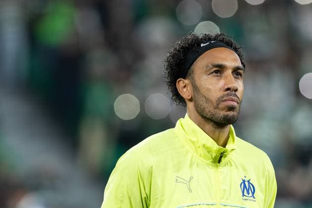 October 22, 2025, Lisbon, Lisbon, Portugal: Marseille forward from Gabon PIERRE AUBAMEYANG (97) before the start of the game for the Matchday 3 of Group Phase for the UEFA Champions League between Sporting and Marseille at Estadio Jose de Alvalade Lisbon Portugal - ZUMAs359 20251022_zsp_s359_053 Copyright: xAlexandrexdexSousax