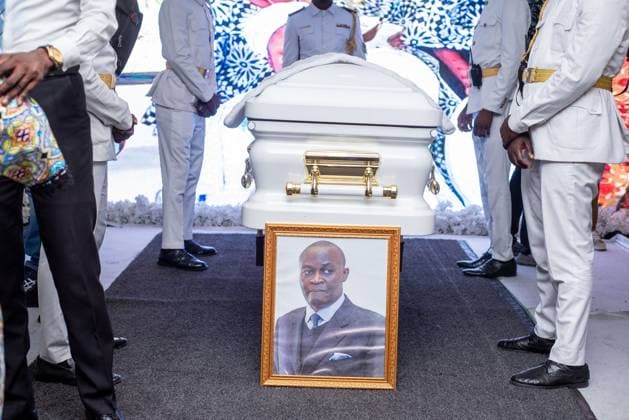 the funeral ceremony of Robert Lukaku, father of Belgian soccer players Romelu and Jordan Lukaku, in Kinshasa, DR Congo, on Thursday 23 October 2025. Roger Lukaku passed away on 28 September at the age of 58 in Kinshasa.  x137693334x