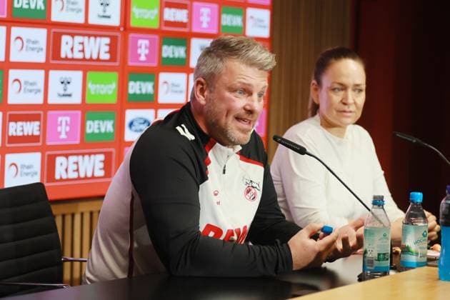 1. FC Köln 1. FC Köln, Pressekonferenz zum Auswärtsspiel in Dortmund, Lukas Kwasniok (1. FC Köln). 23.10.2025, Bild: