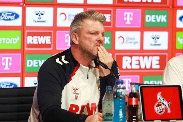 1. FC Köln 1. FC Köln, Pressekonferenz zum Auswärtsspiel in Dortmund, Lukas Kwasniok (1. FC Köln). 23.10.2025, Bild: