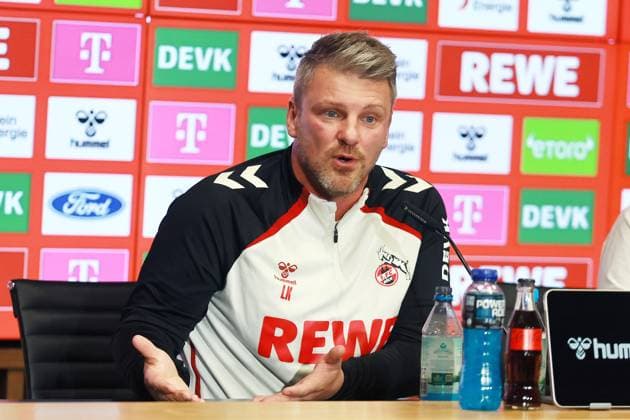 1. FC Köln 1. FC Köln, Pressekonferenz zum Auswärtsspiel in Dortmund, Lukas Kwasniok (1. FC Köln). 23.10.2025, Bild: