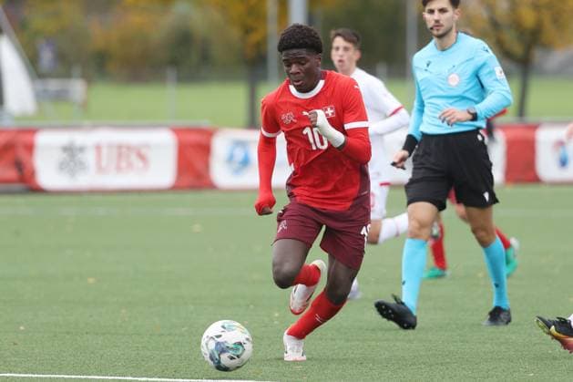 U16 Schweiz - Montenegro Raphael Henoc Sababoude Coulibaly (Schweiz) U16 Schweiz - Montenegro 23.10.2025 Stadion Bruehl in Muri, SCHWEIZ, Saison 2025 2026 Herren Fussball Testspiel U16 Nationalmannschaft Schweiz - Montenegro Raphael Henoc Sababoude Coulibaly (Schweiz)