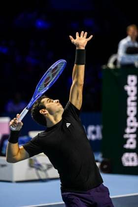 23rd October 2025; St. Jakobshalle, Basel, Switzerland; 2025 ATP, Tennis Herren Swiss Indoor Tennis Day 5; Jaume Munar (ESP) in action during the match against Ben Shelton (USA) in the second round  DavidxEmm