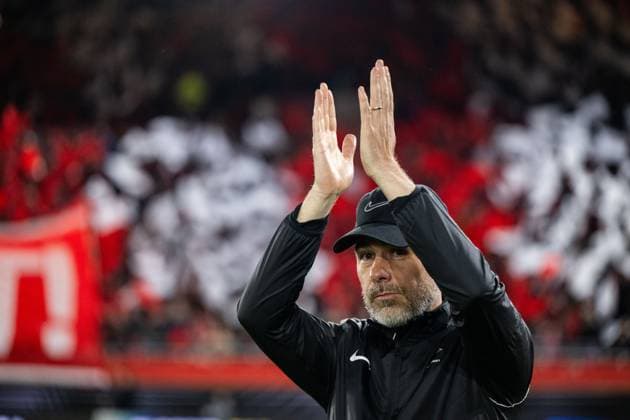 251023 Head coach Freyr Alexandersson of Brann ahead of the UEFA Europa League football match between Brann and Rangers on October 23, 2025 in Bergen. Photo: Marius Simensen BILDBYRAN COP 238 MM0046 fotboll football soccer fotball uefa europa league brann - rangers bbeng Copyright: MARIUSxSIMENSEN BB251023BB624