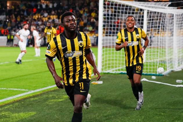AEK Athens v Aberdeen UEFA Europa Conference League Aboubakary Koita of AEK Athens celebrate his second goal during the UEFA Europa Conference League match at OPAP Arena, Athens UK Newspapers OUT Copyright: xYannisxHalasx FIL-22388-0021