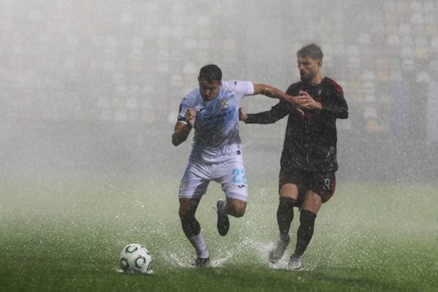 HNK Rijeka v AC Sparta Praha: UEFA Conference League Ante Orecof HNK Rijeka and Albion Rrahmani of SParta Praha competes for the ball during the UEFA Conference League group phase matchday 2 between HNK Rijeka and AC Sparta Praha at HNK Rijeka Stadium on October 23, 2025. in Rijeka, Croatia.  GoranxKovacic PIXSELL