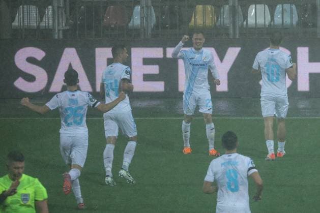 HNK Rijeka v AC Sparta Praha: UEFA Conference League Players of HNK Rijeka celebrates after Toni Fruk of HNK Rijeka scores a goal for 1:0 which was later ruled off for offside following a VAR check during the UEFA Conference League group phase matchday 2 between HNK Rijeka and AC Sparta Praha at HNK Rijeka Stadium on October 23, 2025. in Rijeka, Croatia.  NelxPavletic PIXSELL