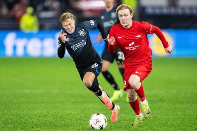 251023 Markus Haaland of Brann during the UEFA Europa League football match between Brann and Rangers on October 23, 2025 in Bergen. Photo: Marius Simensen BILDBYRAN COP 238 MM0046 fotboll football soccer fotball uefa europa league brann - rangers bbeng Copyright: MARIUSxSIMENSEN BB251023BB999