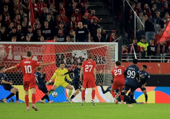 Noah Holm of Brann scores their side s third goal of the game Brann v Rangers, UEFA Europa League, Group Stage, Football, Brann Stadion, Bergen, Norway - 23 Oct 2025Bergen Brann Stadion Norway EDITORIAL USE ONLY No use with unauthorised audio, video, data, fixture lists, club league logos or live services. Online in-match use limited to 120 images, no video emulation. No use in betting, games or single club league player publications. Copyright: xGeorgexTewkesbury Shutterstockx 15567765cs