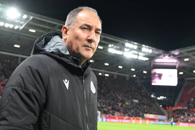 23.10.2025, xsltx, Fussball UEFA Conference League, FSV Mainz 05 - HSK Zrinjski Mostar v.l. Trainer Coach Igor Stimac (HSK Zrinjski Mostar) (DFL DFB REGULATIONS PROHIBIT ANY USE OF PHOTOGRAPHS as IMAGE SEQUENCES and or QUASI-VIDEO) Mainz