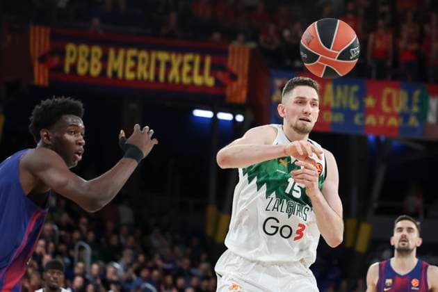 October 23, 2025, Barcelona, Barcelona, Spain: Laurynas Birutis of Zalgiris Kaunas in action during the Turkish Airlines Euroleague 2025 26 League Phase MD6 match played between FC Barcelona, Barca and Zalgiris Kaunas at Palau Blaugrana on October 23, 2025 in Barcelona, Spain. Barcelona Spain - ZUMAa181 20251023_zaa_a181_086 Copyright: xJavierxBorregox