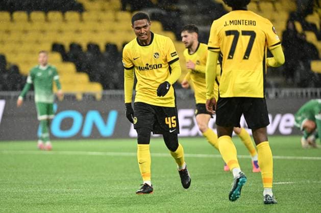 BERN, SWITZERLAND - OCTOBER 23: Rayan Raveloson of Young Boys l) celebrating his goal 1:1 during the UEFA Europa League 2025 26 League Phase MD3 match between BSC Young Boys and PFC Ludogorets 1945 at Stadion Wankdorf on October 23, 2025 in Bern, Switzerland. Bern Stadion Wankdorf Bern Switzerland Copyright: xJustPictures.ch ManuelxWinterbergerx jp-en-EuSpIm-MWI_4393