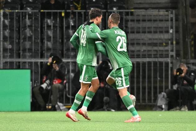 BERN, SWITZERLAND - OCTOBER 23: Petar Stanic of Ludogorets l) celebrating his goal with Filip Kaloc of Ludogorets r) 0:1 during the UEFA Europa League 2025 26 League Phase MD3 match between BSC Young Boys and PFC Ludogorets 1945 at Stadion Wankdorf on October 23, 2025 in Bern, Switzerland. Bern Stadion Wankdorf Bern Switzerland Copyright: xJustPictures.ch ManuelxWinterbergerx jp-en-EuSpIm-MWI_4350