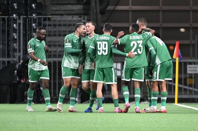 BERN, SWITZERLAND - OCTOBER 23: Team Ludogorets celebrating the score from Petar Stanic of Ludogorets 0:1 <during the UEFA Europa League 2025 26 League Phase MD3 match between BSC Young Boys and PFC Ludogorets 1945 at Stadion Wankdorf on October 23, 2025 in Bern, Switzerland. Bern Stadion Wankdorf Bern Switzerland Copyright: xJustPictures.ch ManuelxWinterbergerx jp-en-EuSpIm-MWI_4362