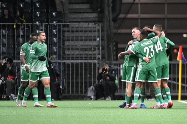 BERN, SWITZERLAND - OCTOBER 23: Team Ludogorets celebrating the score from Petar Stanic of Ludogorets 0:1 <during the UEFA Europa League 2025 26 League Phase MD3 match between BSC Young Boys and PFC Ludogorets 1945 at Stadion Wankdorf on October 23, 2025 in Bern, Switzerland. Bern Stadion Wankdorf Bern Switzerland Copyright: xJustPictures.ch ManuelxWinterbergerx jp-en-EuSpIm-MWI_4357