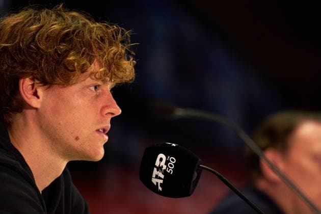 Jannik Sinner of Italy at post match press conference, PK, Pressekonferenz after his round of 16 match win at Erste Bank Open 2025 at Wiener Stadthalle on October 23, 2025 in Vienna, Austria. (Photo by Camilla Stolen, Imago) Vienna Austria Copyright: xCamillaxStolenx L1072295