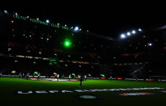 View of Celtic Park under the lights before kick off Celtic v Sturm Graz, UEFA Europa League, Group Stage, Football, Celtic Park, Glasgow, Scotland, UK - 23 Oct 2025Glasgow Celtic Park United Kingdom EDITORIAL USE ONLY No use with unauthorised audio, video, data, fixture lists, club league logos or live services. Online in-match use limited to 120 images, no video emulation. No use in betting, games or single club league player publications. Copyright: xStuartxWallace Shutterstockx 15567786bk