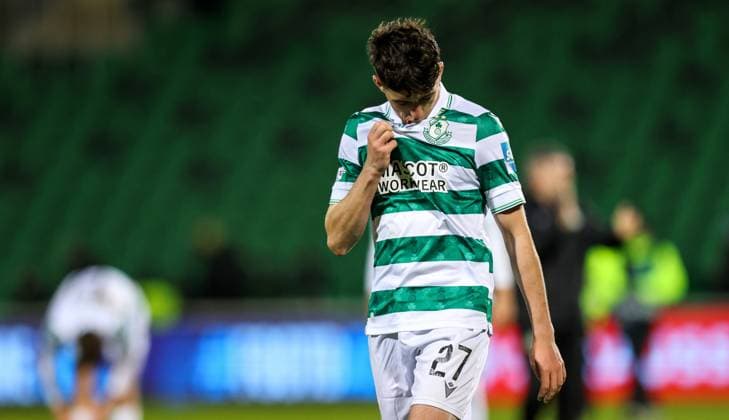 UEFA Europa Conference League Group Phase, Tallaght Stadium, Dublin 23 10 2025 Shamrock Rovers vs NK Celje Rovers Cory O Sullivan dejected after the game Cory O Sullivan dejected after the game 23 10 2025  Copyright: x INPHO RyanxByrnex RB1_6116