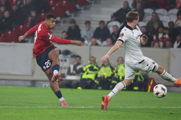 FOOTBALL : LOSC Lille vs PAOK FC - UEFA Europa League - 23 10 2025 Action et but de Hamza IGAMANE (LOSC Lille) lors du match LOSC Lille vs PAOK FC, UEFA Europa League phase de ligue, Decathlon Arena stade Pierre Mauroy, le 23 octobre 2025 - photo Laurent Sanson PsnewZ  Copyright: xLaurentxSANSONx xPsnewZx
