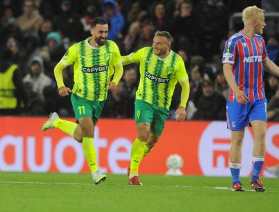 Football - 2025 2026 UEFA Conference League - League Stage - Matchday 2 of 6 - Crystal Palace vs AEK Larnaca - Selhurst Park - Thursday 23rd October 2025 Riad Bajic of AEK Larnaca celebrates scoring his goal 