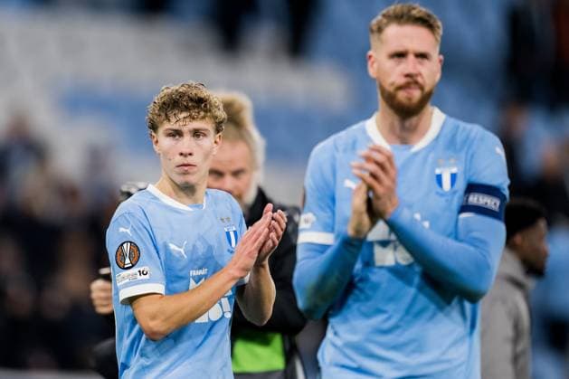 251023 Hugo Bolin of Malmö FF looks dejected after the UEFA Europa League football match between Malmö FF and Dinamo Zagreb on October 23, 2025 in Malmö. Photo: Petter Arvidson BILDBYRAN kod PA PA1100 fotboll football soccer fotball uefa europa league europa league malmö ff dinamo zagreb gnk dinamo zagreb bbeng depp Copyright: PETTERxARVIDSON BB251023PA174