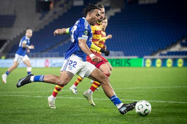 FOOTBALL: UEFA Conference League Racing Strasbourg (RCS) vs Jagiellonia Bialystok. 23 10 2025 Stade de la Meinau. Strasbourg - France GuÃ la DouÃ 22 (RCS)  Copyright: xElyxandroxCEGARRAx