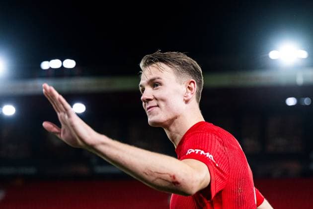 251023 Emil Kornvig of Brann after the UEFA Europa League football match between Brann and Rangers on October 23, 2025 in Bergen. Photo: Marius Simensen BILDBYRAN COP 238 MM0046 bbeng brann football fotball fotboll rangers soccer uefa europa league Copyright: MARIUSxSIMENSEN BB251023ZR043
