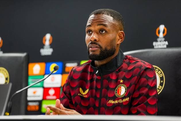 UEFA Europa League: Feyenoord v Panathinaikos F.C. Rotterdam - Cyle Larin of Feyenoord Rotterdam during the third match of the UEFA Europa League 2025 2026. The match is set between Feyenoord and Panathinaikos F.C. at Stadion Feijenoord De Kuip on 23 October 2025 in Rotterdam, The Netherlands. Copyright: xYannickxVerhoevenx