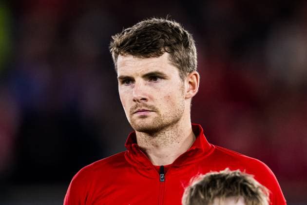 251023 Jacob Ebsen Sorensen of Brann ahead of the UEFA Europa League football match between Brann and Rangers on October 23, 2025 in Bergen. Photo: Marius Simensen BILDBYRAN COP 238 MM0046 bbeng brann football fotball fotboll rangers soccer uefa europa league Copyright: MARIUSxSIMENSEN BB251023ZA045