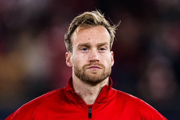 251023 Bard Finne of Brann ahead of the UEFA Europa League football match between Brann and Rangers on October 23, 2025 in Bergen. Photo: Marius Simensen BILDBYRAN COP 238 MM0046 bbeng brann football fotball fotboll rangers soccer uefa europa league Copyright: MARIUSxSIMENSEN BB251023ZW052