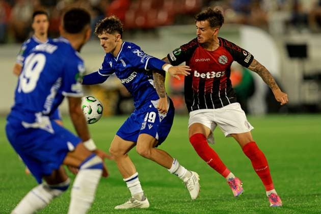 2025.10.23 Gibraltar Pilka nozna , UEFA Liga Konferencji sezon 2025 26 Lincoln Red Imps - Lech Poznan N z Pablo Rodriguez Foto Henryk Lipinski PressFocus 2025.10.23 Gibraltar Football , UEFA Conference League , 2025 2026 season Lincoln Red Imps - Lech Poznan Pablo Rodriguez Credit: Henryk Lipinski PressFocus NEWSPIX.PL --- newspix.pl 