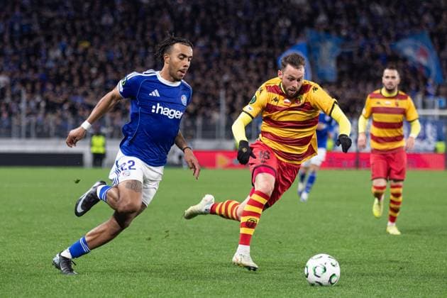 2025.10.23 Strasbourg Liga Konferencji UEFA kolejka 2 sezon 2025 2026 Racing Strasbourg - Jagiellonia Bialystok Nz Guela Doue Louka Prip Foto Sathire KELPA ArenaAkcji 2025.10.23 Strasbourg football UEFA Conference League round 2 season 2025 2026 match Racing Strasbourg - Jagiellonia Bialystok Credit: Sathire KELPA ArenaAkcji NEWSPIX.PL --- newspix.pl 