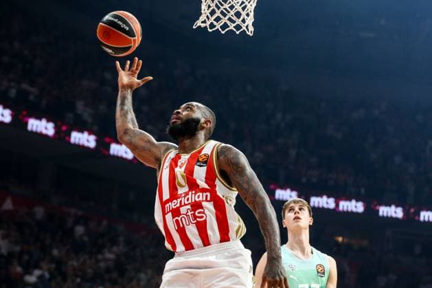 KK Crvena zvezda v Saski Baskonia - EuroLeague BELGRADE, SERBIA - OCTOBER 23: Codi Miller-McIntyre (0) of Crvena zvezda in action during the Turkish Airlines EuroLeague basketball match between KK Crvena zvezda and Saski Baskonia at the Belgrade Arena in Belgrade, Serbia on October 23, 2025. Filip Stevanovic Anadolu Belgrade Serbia. Editorial use only. Please get in touch for any other usage.  Copyright: x2025xAnadoluxFilipxStevanovicx