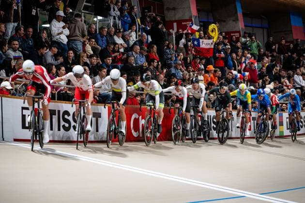 AUGENSTEIN Moritz: UCI Track cycling, Rad, Radsport, Bahnrad, Bahn World Championships 2025 AUGENSTEIN Moritz ( GER ) Germany Querformat - quer - horizontal - Landscape - Event Veranstaltung: UCI Track Cycling World Championships 2025 - Category Kategorie: Cycling - Track Cycling World Championships - Elite Men - Location Ort: South America Chile - Santiago de Chile - Velodromo Parque Penalolen Instituto - Discipline: Scratch Race - Distance: 10 km - Date Datum: 23.10.2025 Thursday Day 2 -